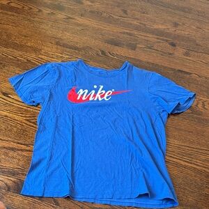 Nike Kids Royal Blue Tee with Red Logo